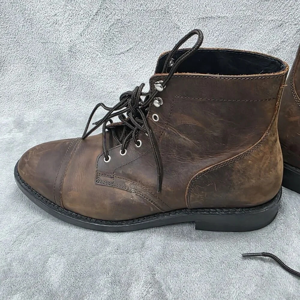 Thursday Boot Co. Captain Burnt Copper Leather Lace-Up Boots Men's Size 12 Wide
